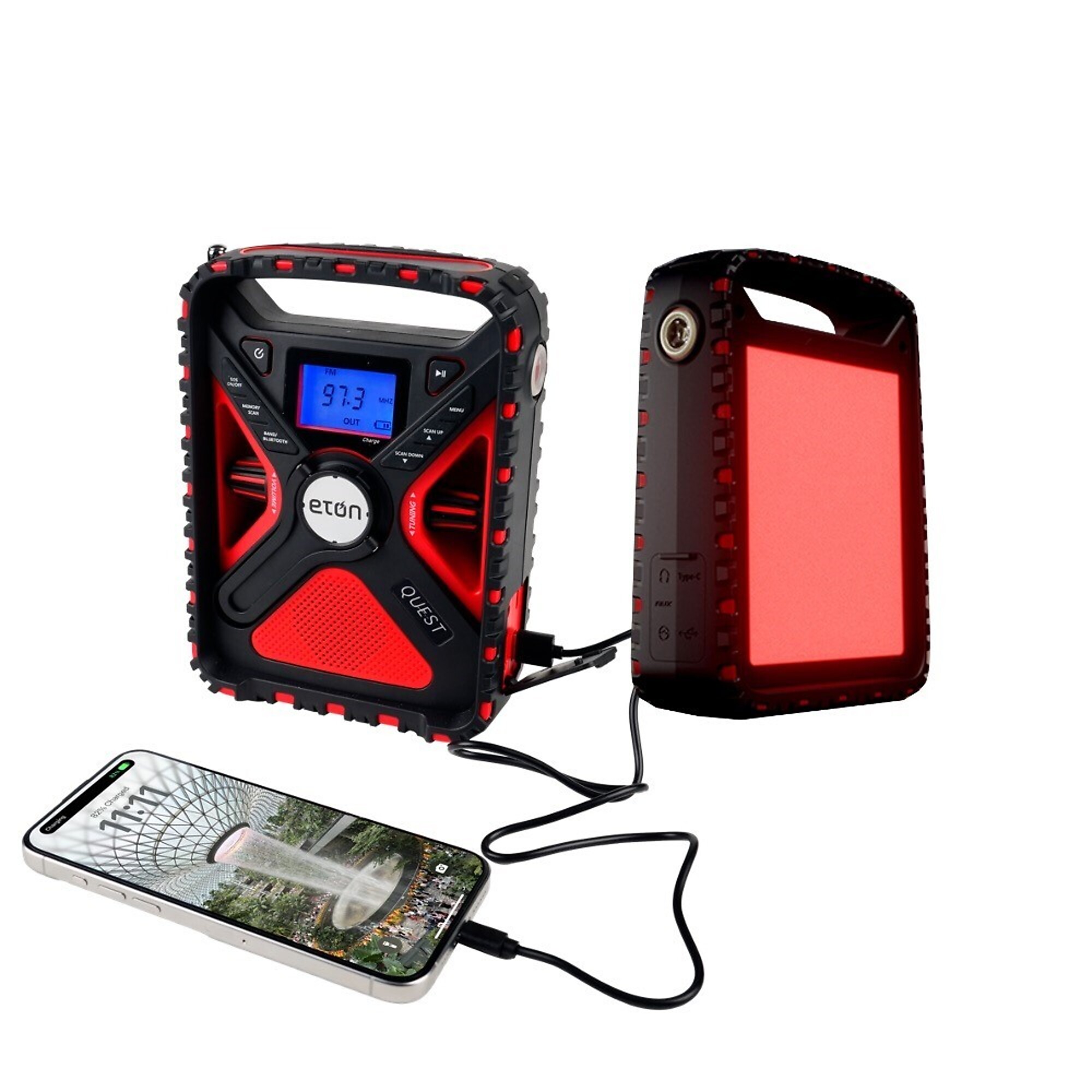 eton, Quest ALL-BAND Emergency Radio BT Light MultiPower, Display Type LCD, Model# NFRX5QUEST